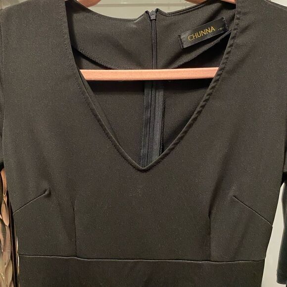 🌷 Elegant 🌷 V Neck A Line Dress w/ Pockets & 3/4 Sleeves - Picture 3 of 5